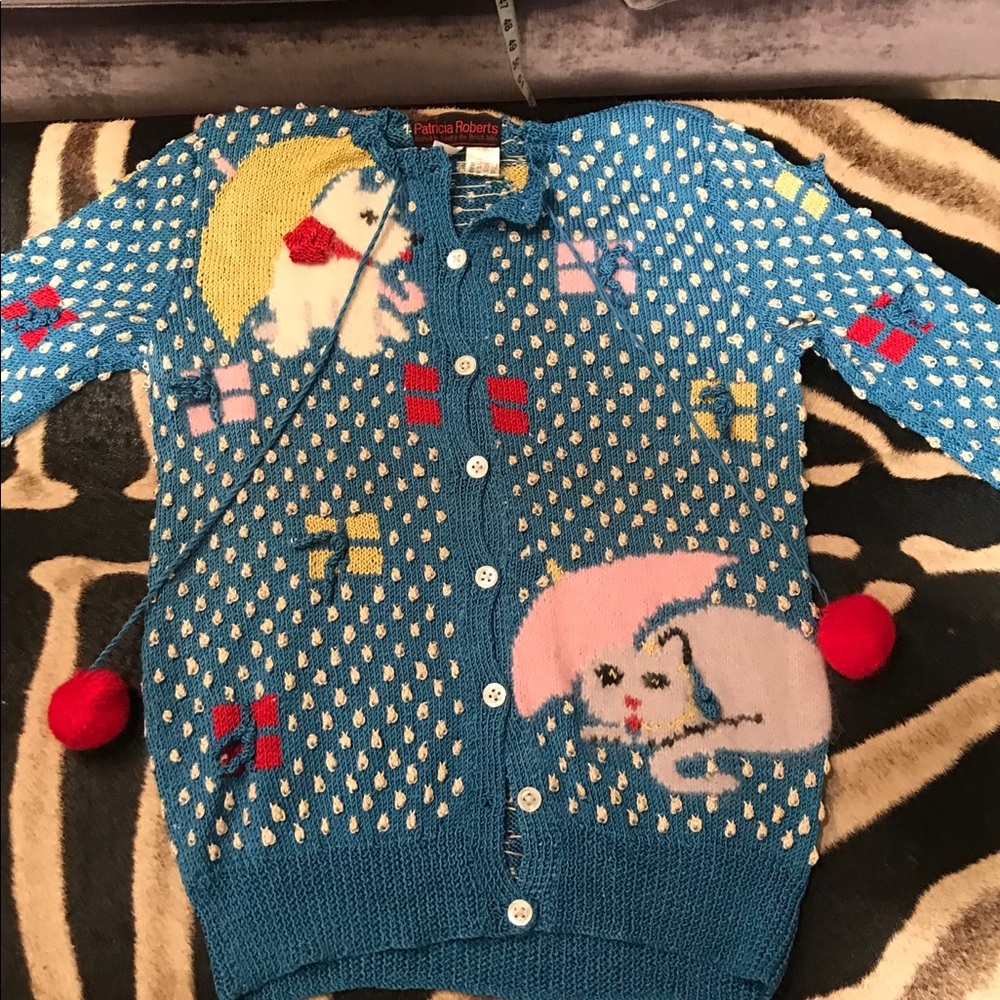 Patricia Roberts vintage knitted cat  sweater